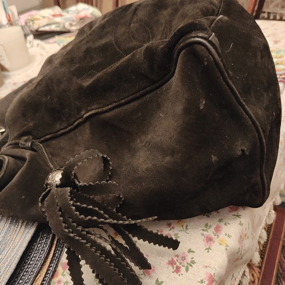 CHANEL Black Suede Tassel Shoulder Bag - Picture 14 of 15